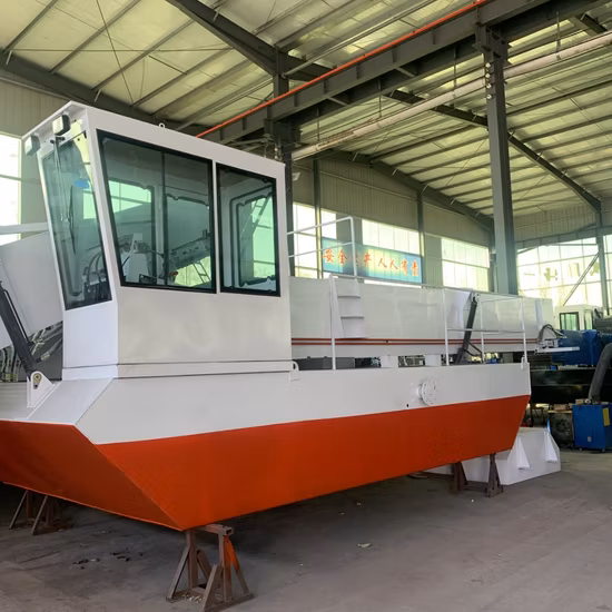 Лодка для стрижки травы с водным мусороуборочным комбайном для очистки речных ГЭС