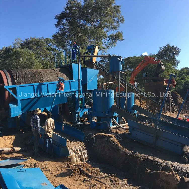 100tph Placer Alluvial Gold Mineral Portable Mobile Trommel Processing Mining Washing Plant