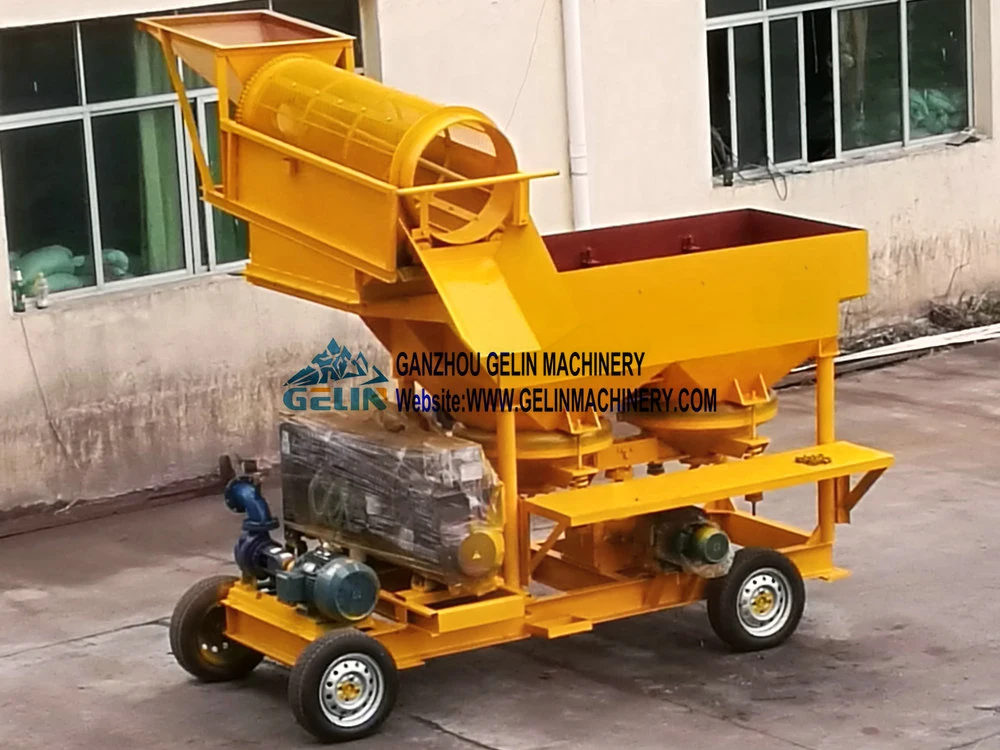 Mobile Gold Mining Refining Process Separator Iron Copper Tin Coltan Chromite Zircon Sand Titanium Manganese Rutile Ore Mineral Processing Jig Panning Equipment