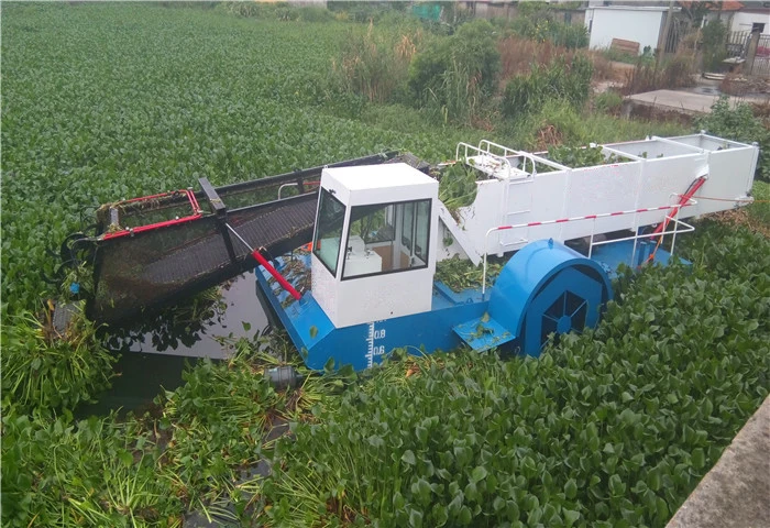 Keda Automatic Mowing Boat Aquatic Weed Water Hyacinth Harvester/River Cleaning Trash Skimmer Ship/Unmanned Garbage Waste Cleaning Boat