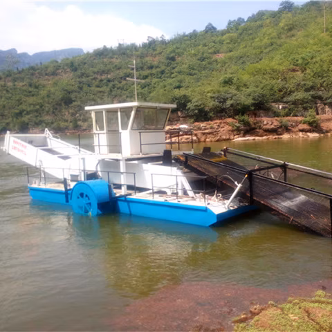 Водяной гиацинт, тысячелистник евразийский, водоросли, плавающая трава, тростник, измельчитель сорняков, корабль, лодка-косилка для очистки водоемов, рек, прудов, мелководий, настраиваемые