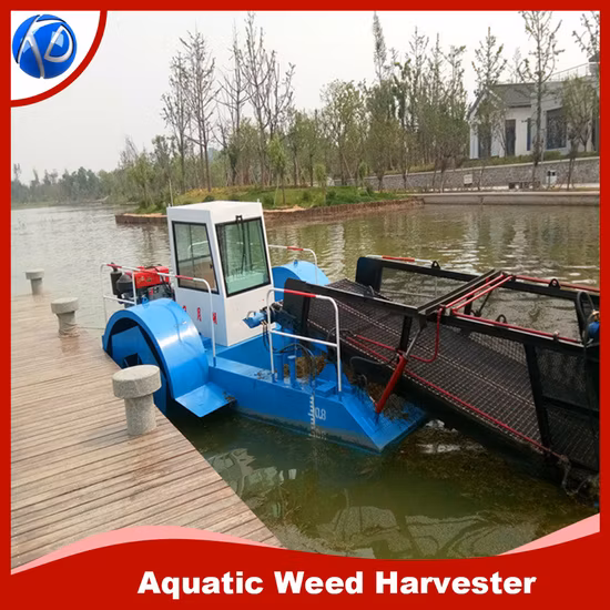 Дешевая цена, лодка-косилка, скиммер для мусора, лодка, лодка для сбора сорняков, с полной гидравлической системой, проста в обслуживании.